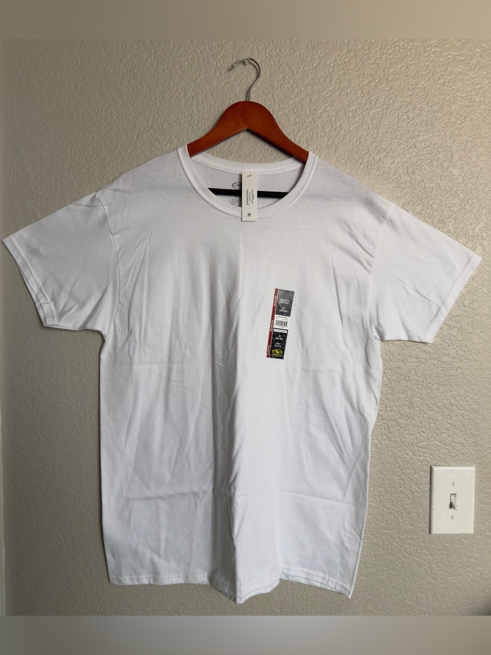 Athletic Works Men White Short Sleeve Crewneck T-Shirt Size M (38-40) NWT